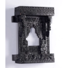 Black Solid Wood Jharokha